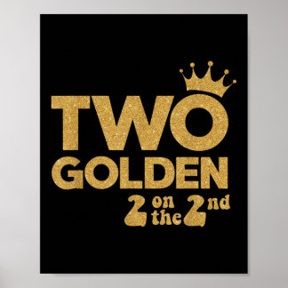 Två Dekorationer på gyllene födelsedag 2 på andra 