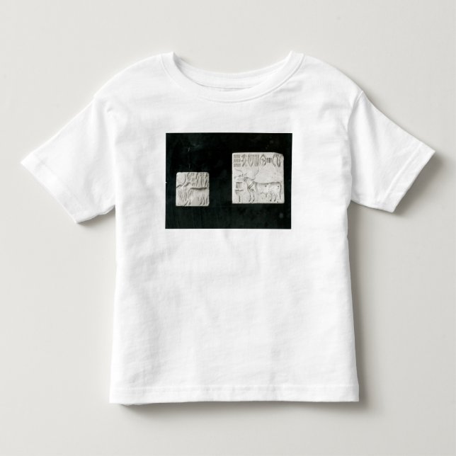 Två dekorerade sälar som visar en zebu och ett a tröja (Framsida)