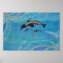 Två delfinkalvar Poster