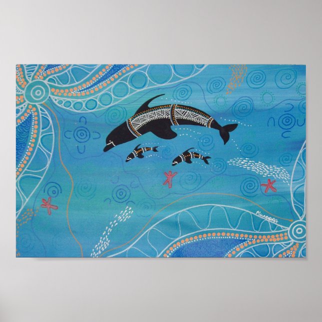 Två delfinkalvar Poster (Framsidan)
