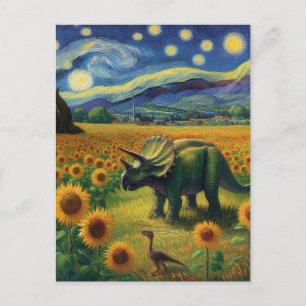 Två diner i Van Gogh Starry Night Sunblommor Vykort