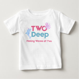 Två djup födelsedagsklänning för flickor t shirt