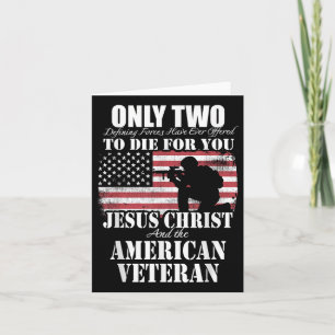 Två dog för dig Jesus och amerikansk veteran minne Kort