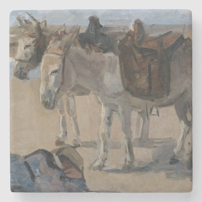 Två Donkey (av Isaac Israels) Stenunderlägg (Framsidan)