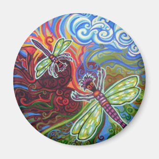 Två Dragonflies Magnet