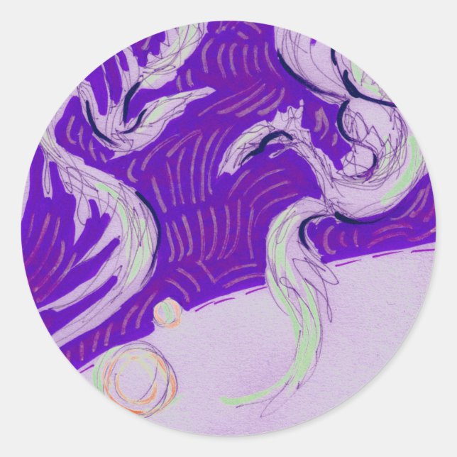 Två drakar, tre Sol Runt Klistermärke (Framsida)