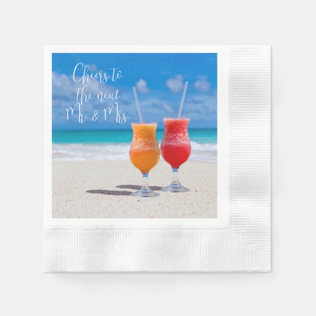 Två drinkar Sunny Beach Skål Anpassad text Pappersservett (Framsidan)