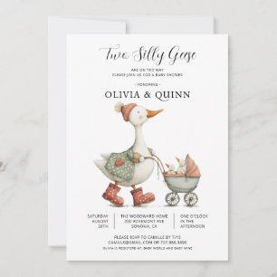 Två dumma gäss på väg - Baby Shower Inbjudningar