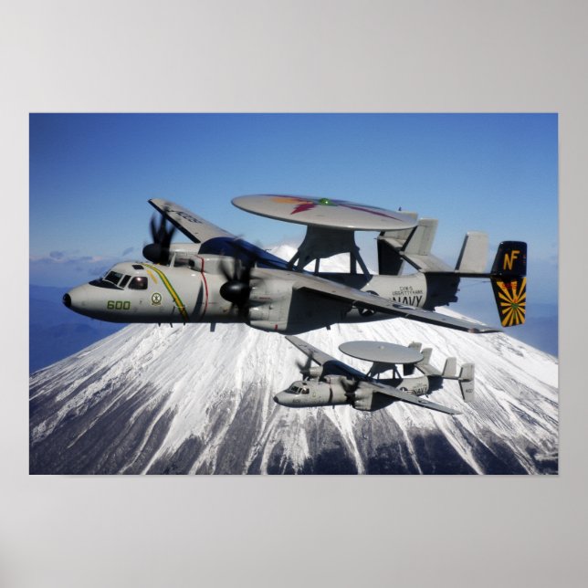 Två E-2C Hawkeyes flyger Poster (Framsidan)