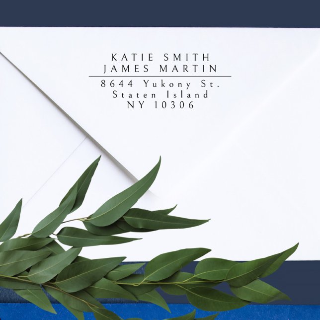 Två efternamn Modern par Returadress Självfärgande Stämpel (Skapare uppladdad)