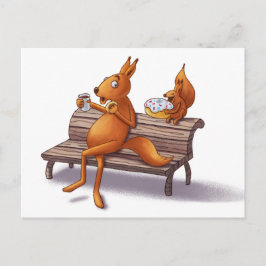 Två ekorrar helg vykort