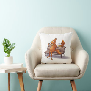 Två ekorrar kudde