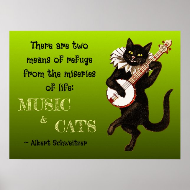 Två Elak av Refuge Music Cats Schweitzer Poster (Framsidan)