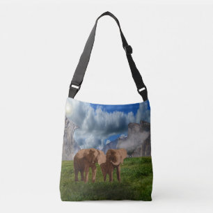 Två elefantoljefärg, Crossbody Bag Axelväska