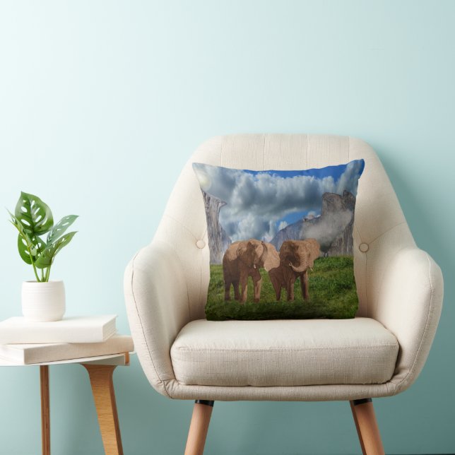 Två elefantoljefärg, Cushion Kudde (Stol)