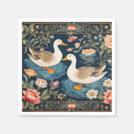 Två Eleganter Ankor William Morris Inspired Pappersservett