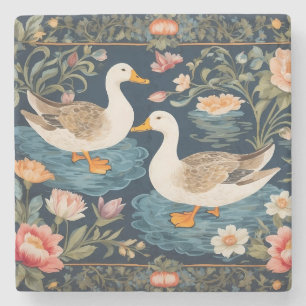 Två Eleganter Ankor William Morris Inspired Stenunderlägg