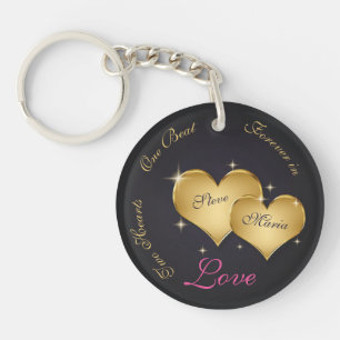 Två Eleganter Golden Hearts Namn