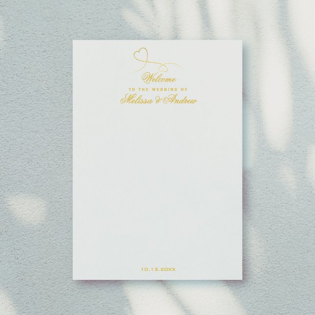 Två Eleganter Guld Hearts | Bröllop Välkommen Brev (Skapare uppladdad)