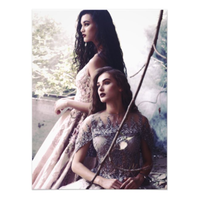 Två Eleganter Kvinnor i Vintage - Fototryck (Framsidan)