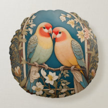 Två Eleganters Lovebird Vintage Blommigt