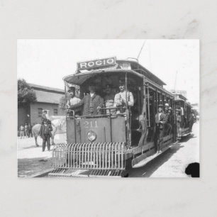 Två elektriska bilar i Lissabon 1912 Vykort