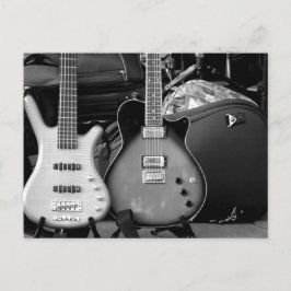 TVÅ ELEKTRISKA GUITARS - SVART OCH VITT VYKORT