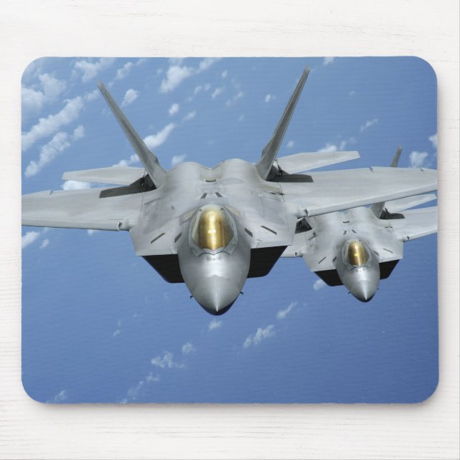 Två F-22 Raptors flyger över Stilla havet 2 Musmatta (Framsidan)