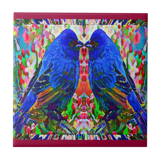 Två fågel 2 belägger med tegel kakelplatta (Framsidan)