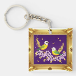 Två fåglar i Ornate Guld Ram