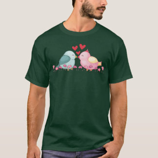 två fåglar kyssar familj t shirt