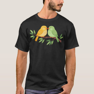 Två Fåglar På En Gren Fågelskådare Fågelskådarakti T Shirt