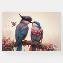 Två fåglar Platt tackkort Gästböcker