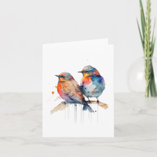 Två fåglar, SONGBIRD Greeting Card Kort