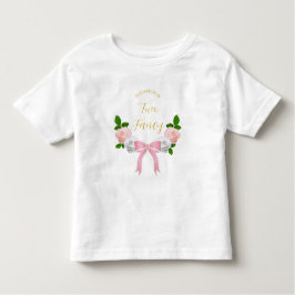 Två Fancy Bow Blommig Födelsedag T Shirt
