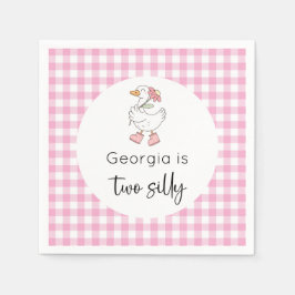 Två Fånig går Rosa Birthday Pappersservett