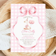 Två Fånig går Rosa Bow Girl 2:a födelsedagen