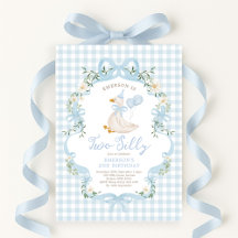 Två Fånig: Goose Blue Bow Girl 2:a födelsedagen