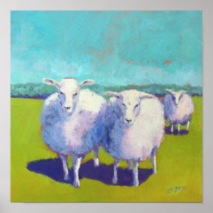 Två får i Fält Poster