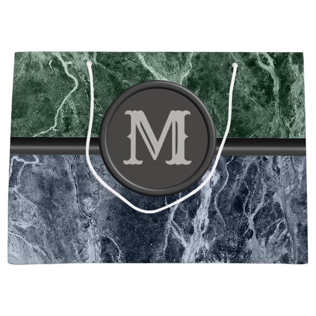 Två färg marble monogram - Plocka färger (Framsidan)
