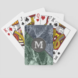 Två färg marble monogram - Plocka färger Casinokort