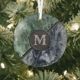 Två färg marble monogram - Plocka färger Julgransdekoration