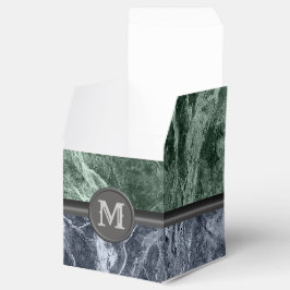 Två färg marble monogram - Plocka färger Presentaskar