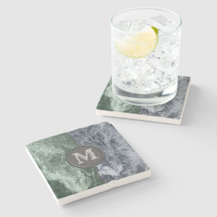 Två färg marble monogram - Plocka färger Stenunderlägg