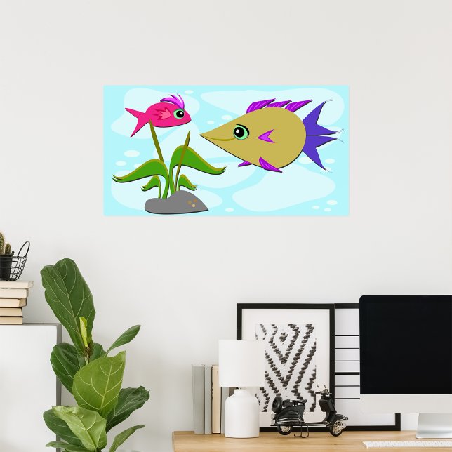 Två färgade fiskar poster (Skapare uppladdad)