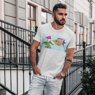 Två färgade fiskar t shirt