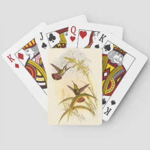 Två färgade Hummingbird som eftersträvar samma blo Spel Kort