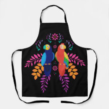 Två färgstarka cockatoder en blå och en orange