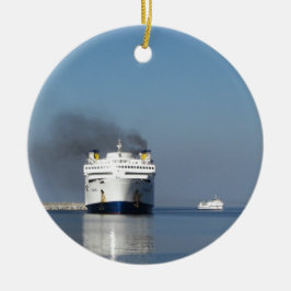 Två färjor i Grekland Julgransprydnad Keramik