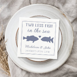 Två Färre Fiskar I Havet Par Dusch Pappersservett